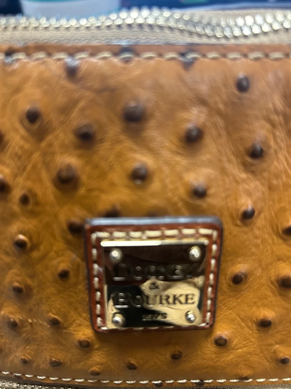 Dooney & Bourke Tan Ostrich-Embossed Tote with Matching Wallet - Picture 2 of 5